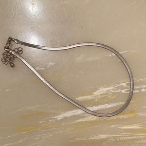 Silver herringbone necklace